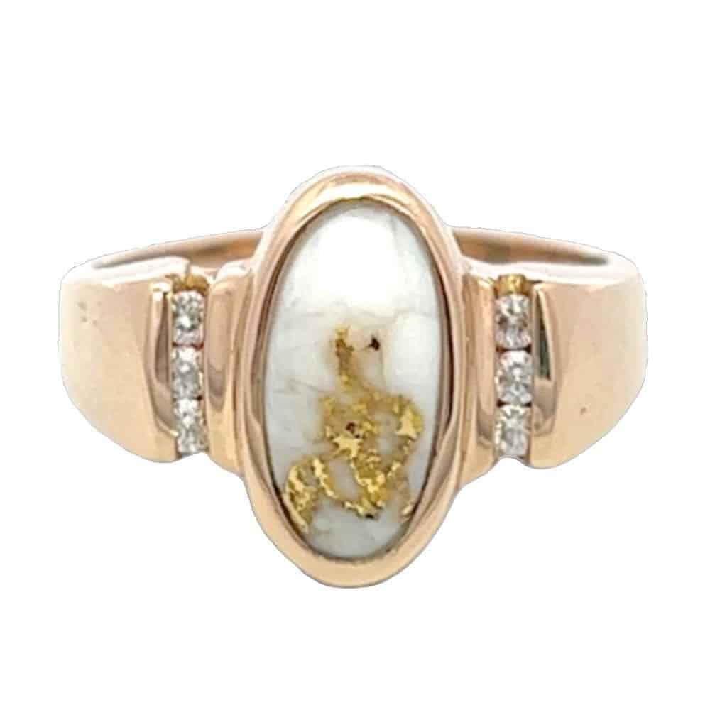 Ladies Gold Quartz & Diamond Ring, Alaska Mint