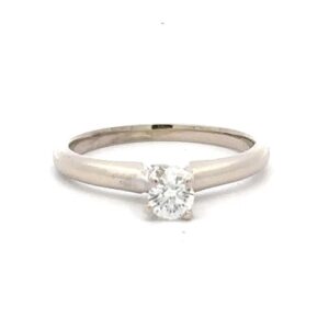 Estate Lady's 14k White Gold Diamond Solitaire Ring 070873