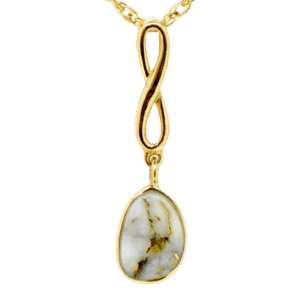Gold quartz pendant