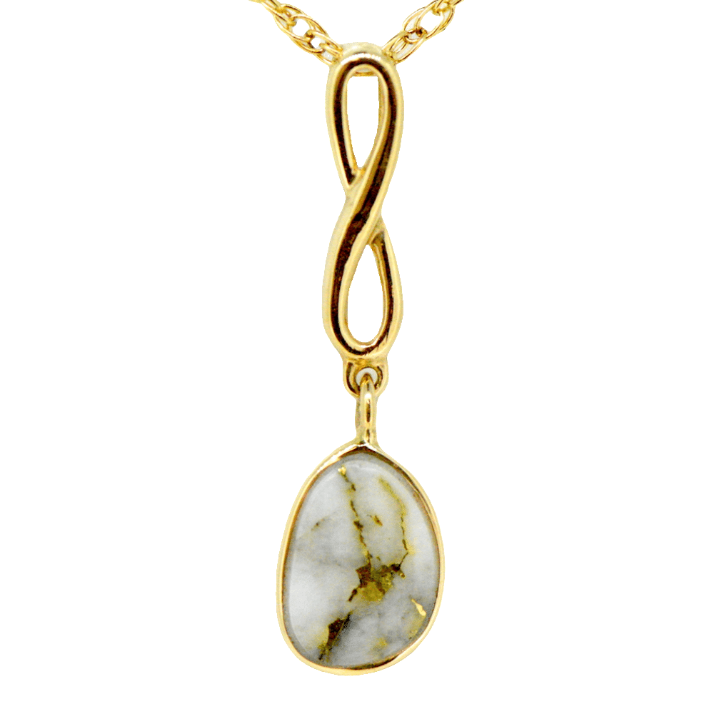 Gold quartz pendant