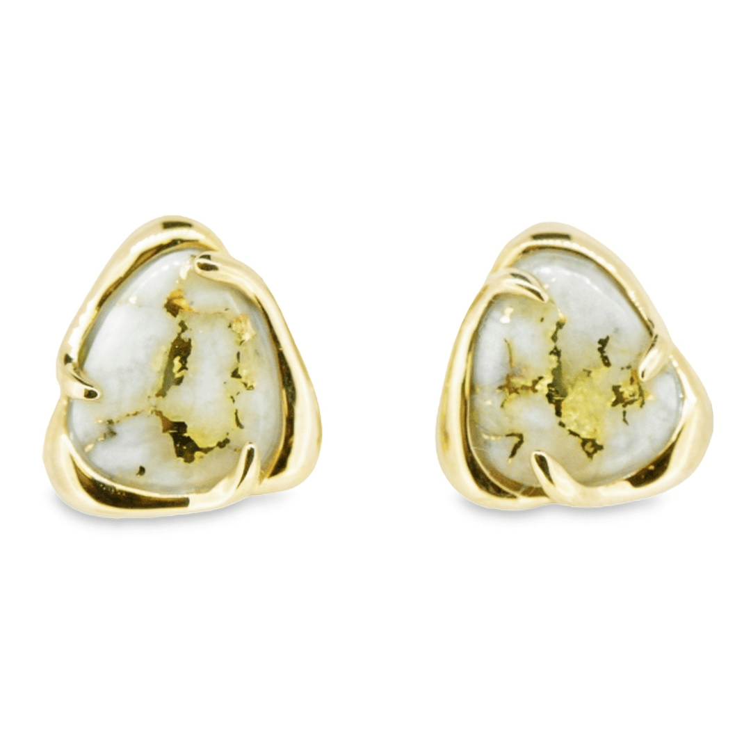 Gold quartz earrings, Alaska Mint