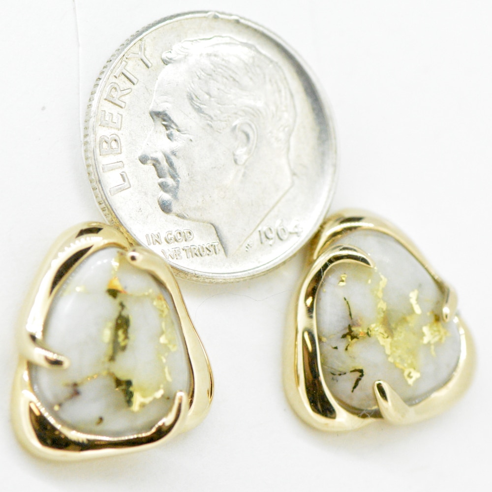 Gold Quartz Earrings ESC115SQ - Image 2