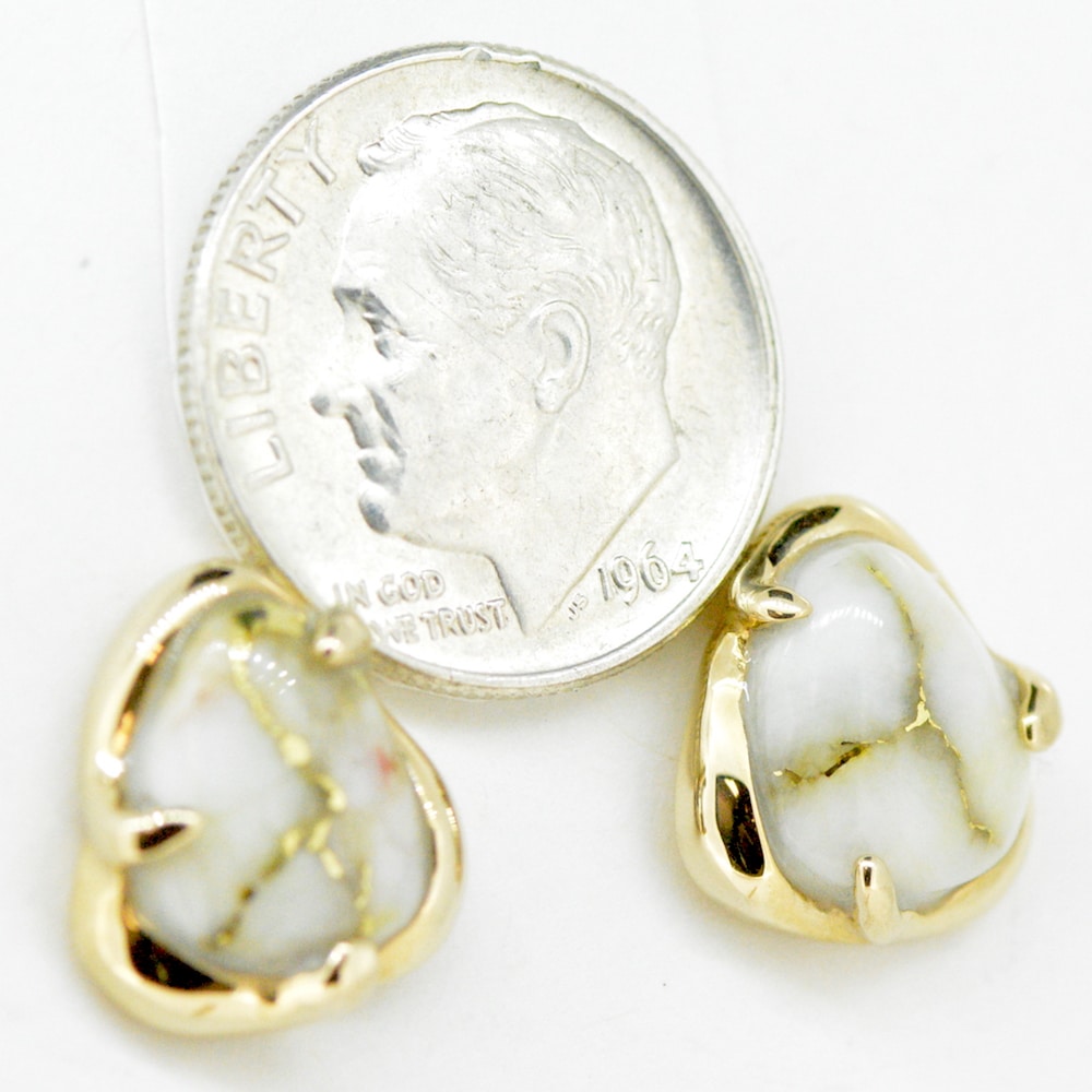Gold Quartz Earrings - Image 2