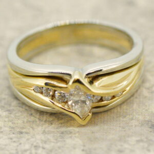 Estate Lady's Diamond 14k 2-Tone Gold Ring 7450