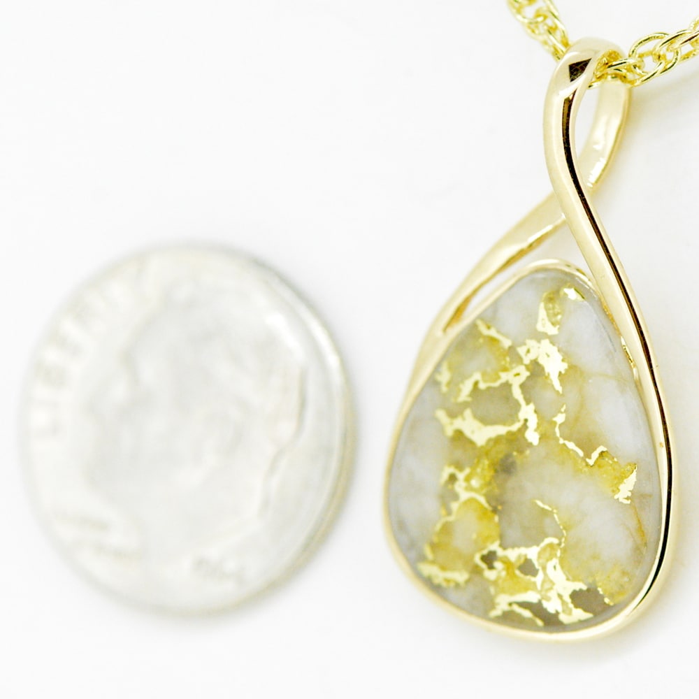 Gold Quartz Pendant PN767QX - Image 3