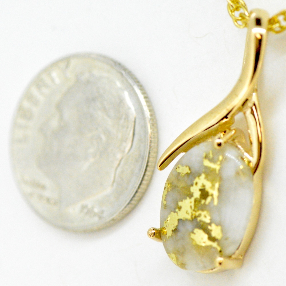 Gold Quartz Pendant PN794QX - Image 2