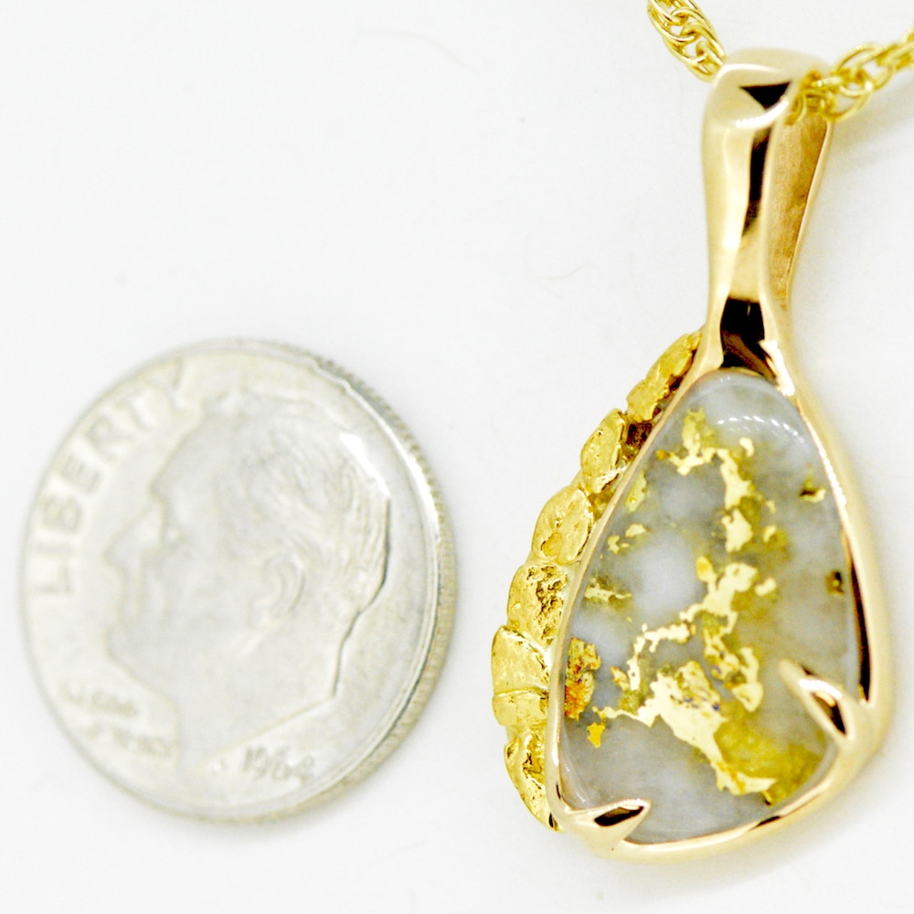 Gold Quartz & Nugget Pendant PSC105QX - Image 3