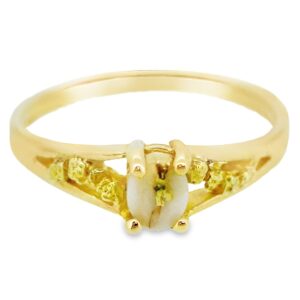 Alaskan Gold Nugget & Quartz Ring is a piece of fine jewelry to add to your collection