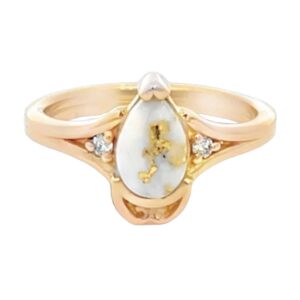 Ladies Gold Quartz & Diamond Ring, Alaska Mint