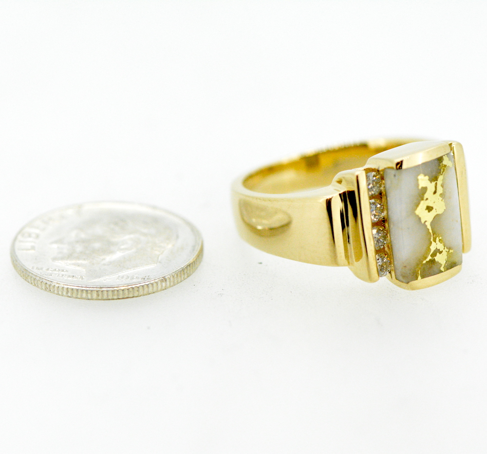 Gold Quartz Diamond Ring RL639D32Q - Image 4