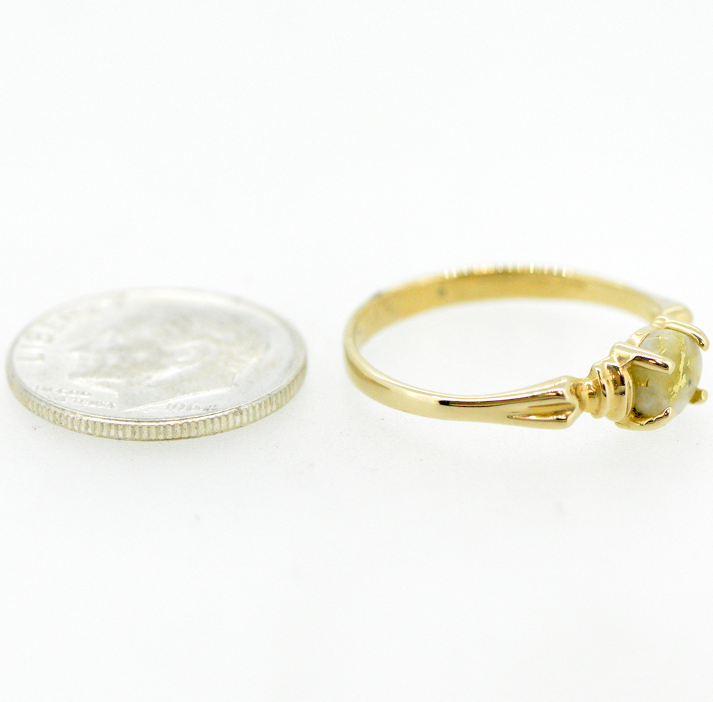 Ladies Round Gold Quartz Ring, Alaska Mint