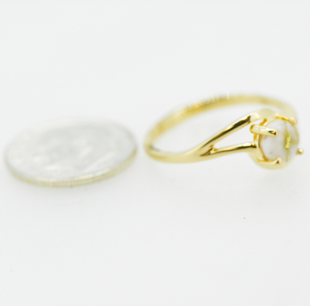 Ladies Gold Quartz Ring - Image 2