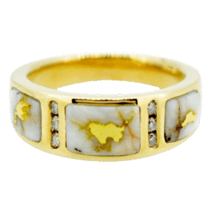 Ladies Gold Quartz & Diamond Ring 6/.02 ct Diamonds, Alaska Mint