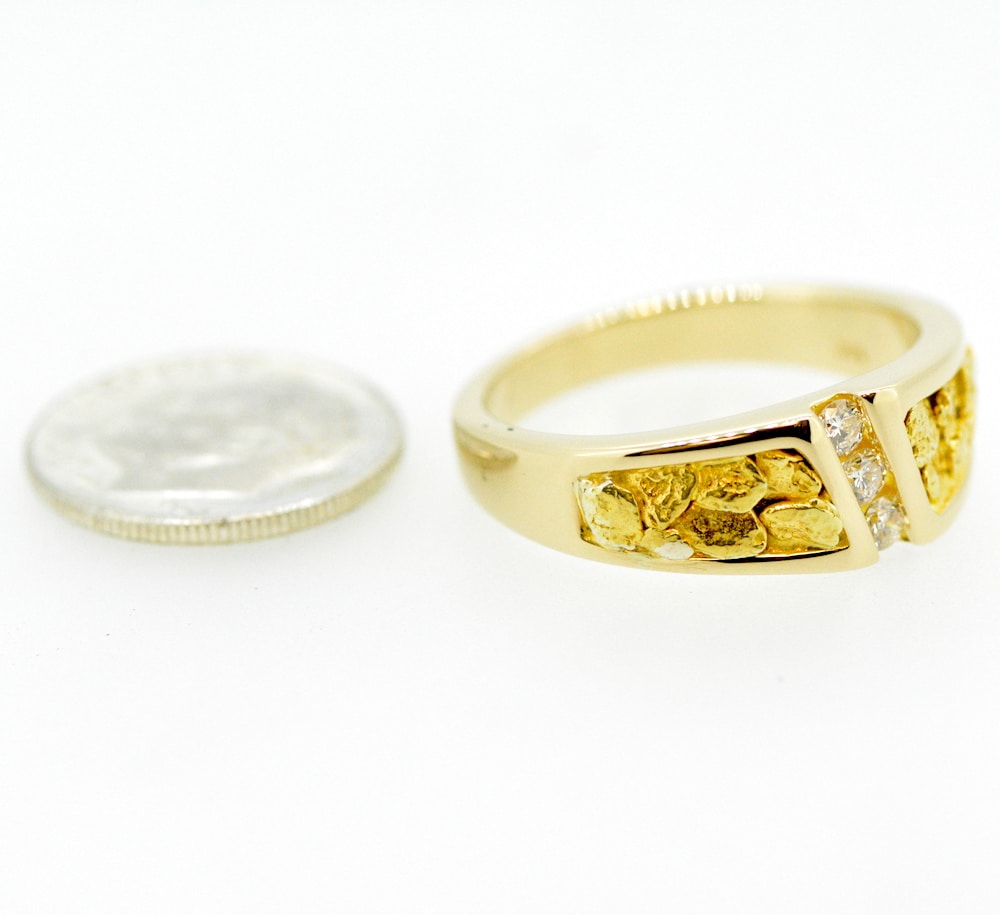 Men's Diamond & Gold Nugget Ring RM470D21 - Image 2