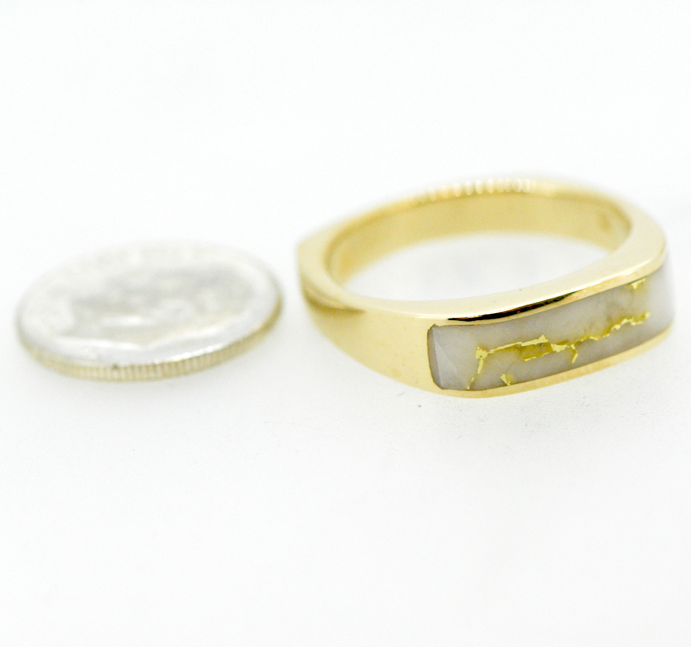 Men's Gold Quartz Ring RM656Q - Image 2