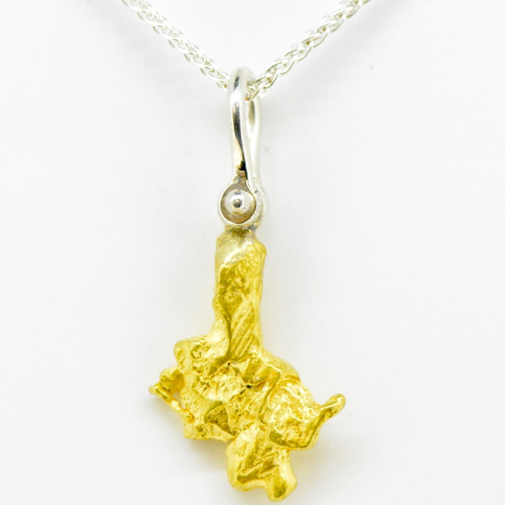 Natural Gold Nugget Pendant with Silver Shackle Style Bail NPSS2.2