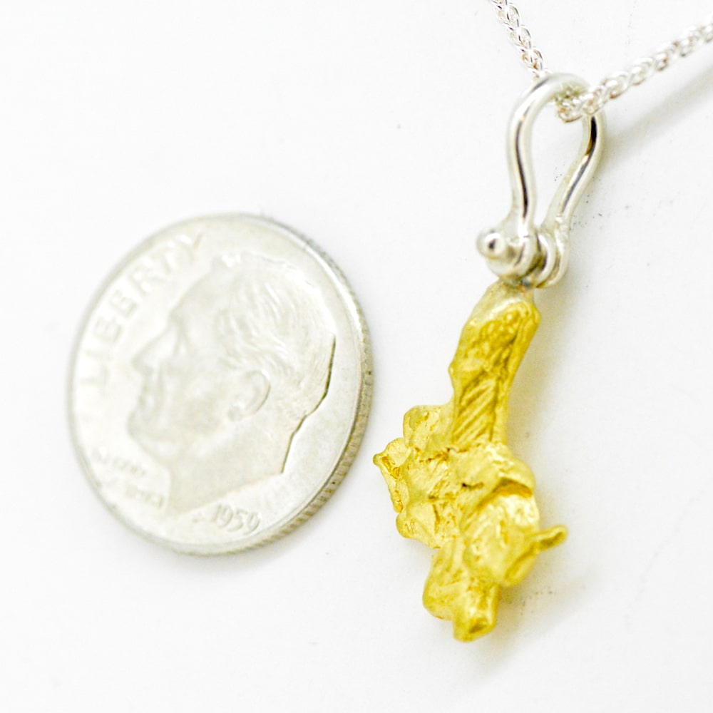 Natural Gold Nugget Pendant with Silver Shackle Style Bail NPSS2.2 - Image 2