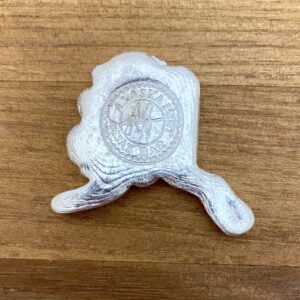 2 oz. Silver Hand Poured Map of Alaska