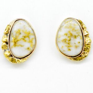 Gold Quartz & Nugget Post Earrings ESC126Q