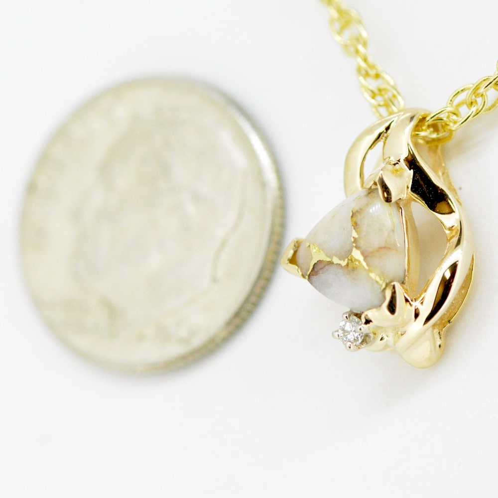 Gold Quartz & Diamond Pendant PN608D2QX - Image 3