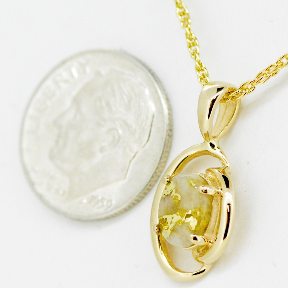 Gold Quartz Pendant PN805QX - Image 3