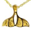 4 Panel Gold Nugget Whale Tail Pendant