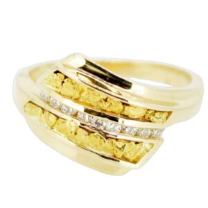 Ladies Gold Nugget & Diamond Ring RLJ503DN