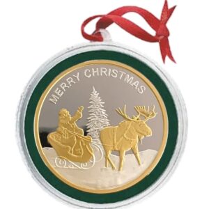 "Santa, Moose & Sleigh" Christmas Medallion