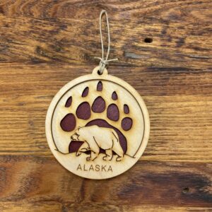 Alaskan Birchwood Christmas Ornament