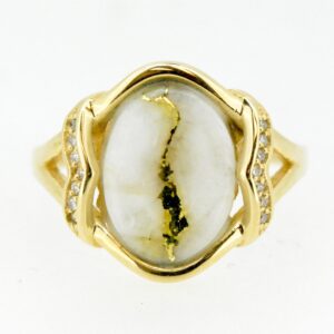 Lady's Gold Quartz & Diamond Ring RL1107DQ