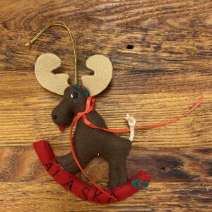 Felt Alaskan Rocking Moose Christmas Ornament