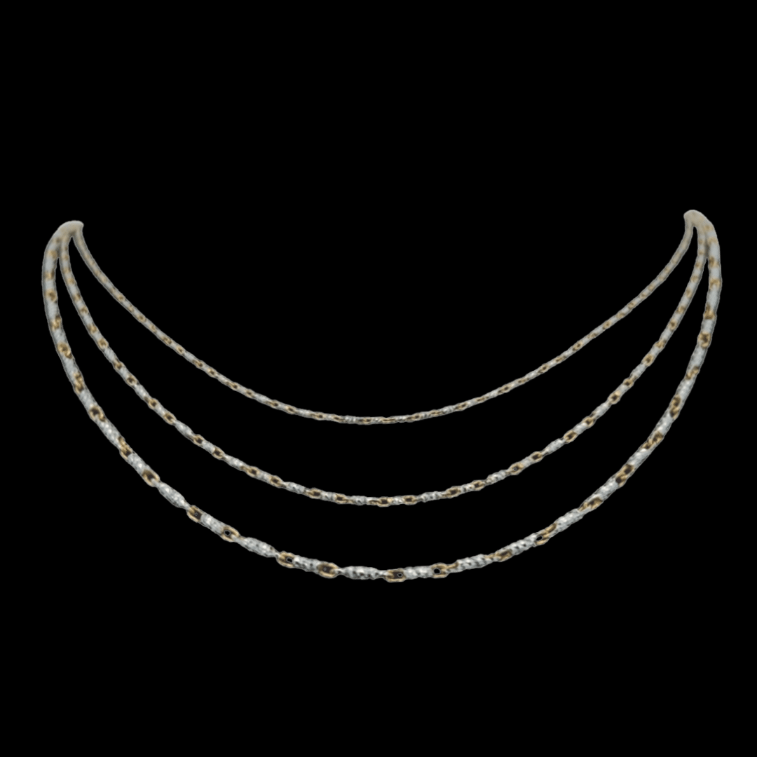 14k White & Yellow Gold 2-Tone Pendant Chains, Alaska Mint