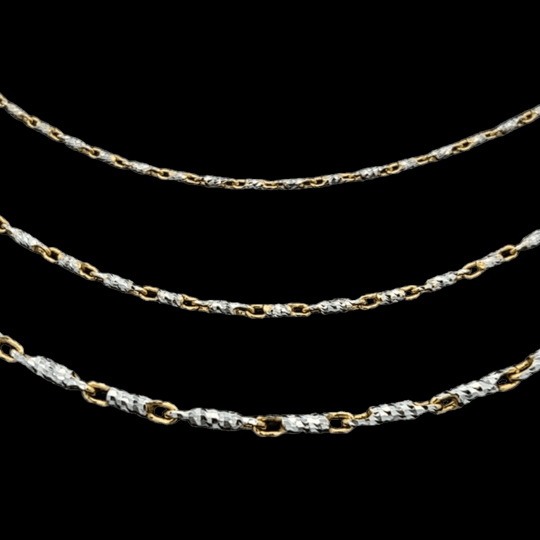14k White & Yellow Gold 2-Tone Pendant Chains, Alaska Mint