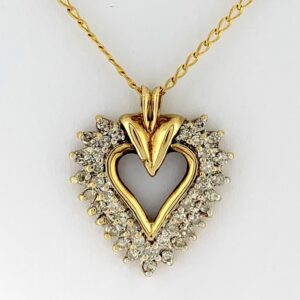 Estate Diamond Heart 10k Gold 6103