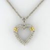 Estate Diamond Heart 10k White & Yellow Gold 6137