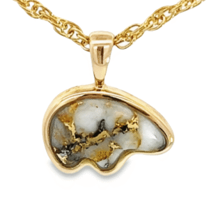 Gold Quartz Bear Pendant, Alaska Mint
