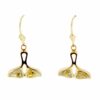 Gold Quartz Whale Tail Leverback Earrings