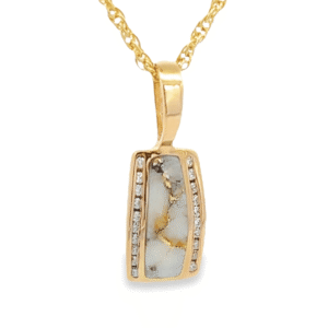 Diamond Gold Quartz Pendant, Alaska Mint