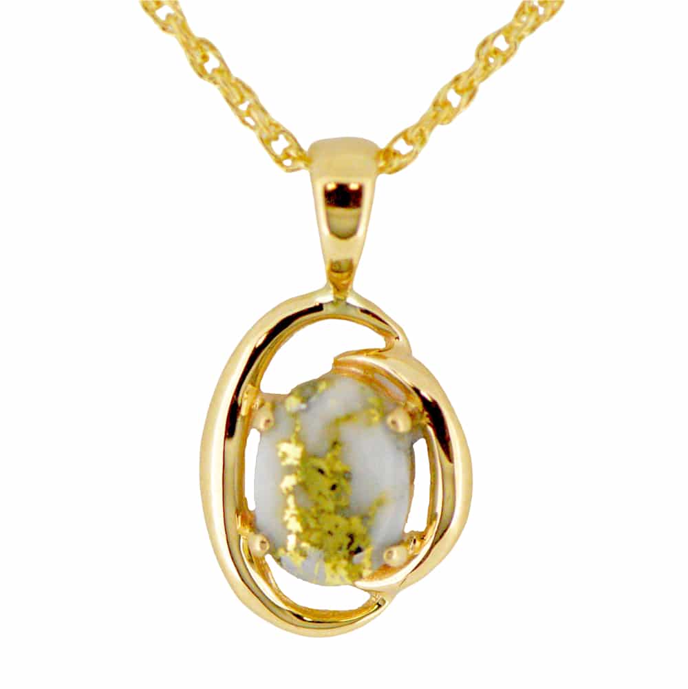 Gold Quartz Pendant PN805QX - Image 2