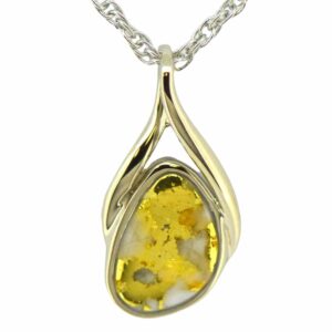 Gold Quartz 14K White Gold Pendant PSC128QW