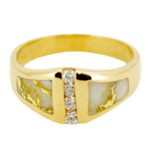 Ladies Gold Quartz & 3/.05 CT Diamond Ring, Alaska Mint