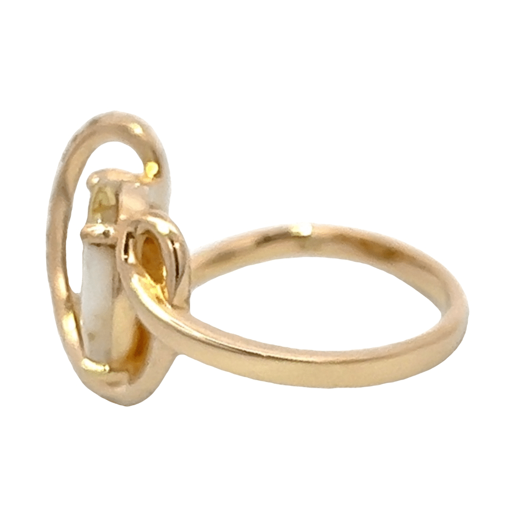 Ladies Gold Quartz & Diamond Ring, Alaska Mint