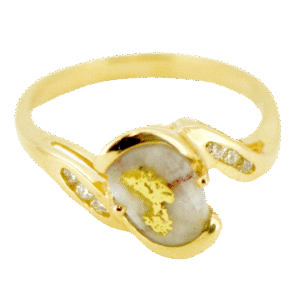 .10ctw, diamonds, Ladies, Gold Quartz, Ring, Alaska Mint