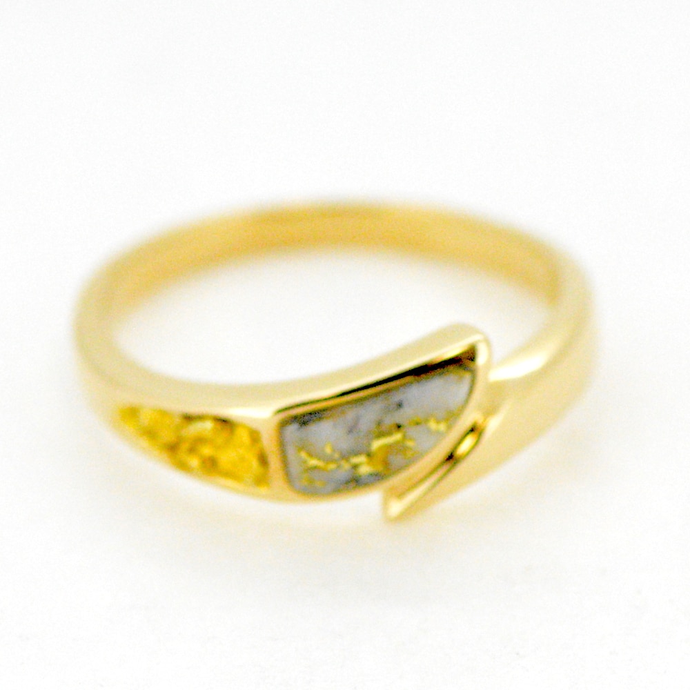 Lady's Gold Quartz & Nugget Ring RL871NQ