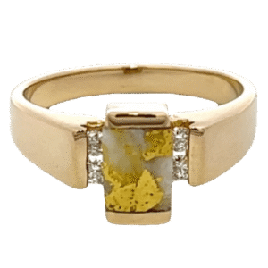 Gold quartz, Ring, Alaska Mint, Diamond, RLDL50D12Q