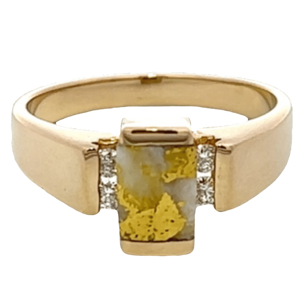 Gold quartz, Ring, Alaska Mint, Diamond, RLDL50D12Q