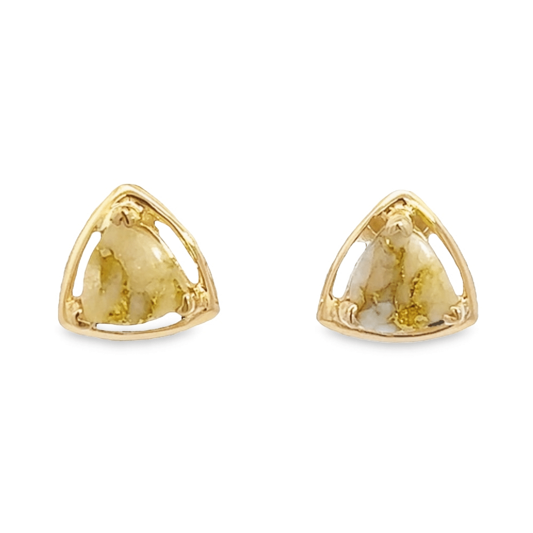 Gold quartz earrings, Alaska Mint