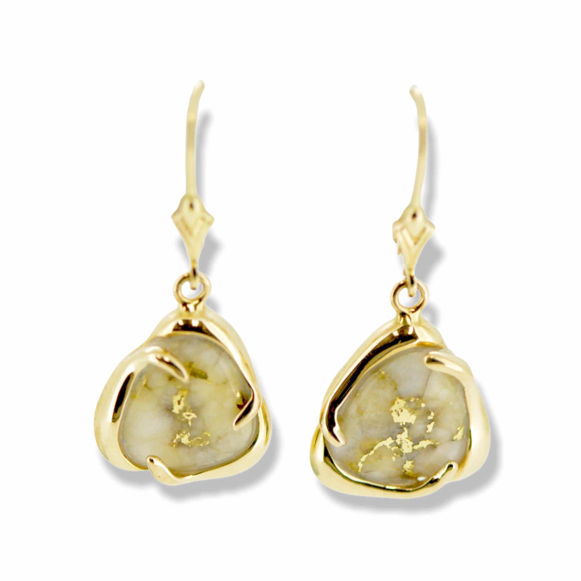 Gold Quartz Leverback Earrings ESC115SQ/LB