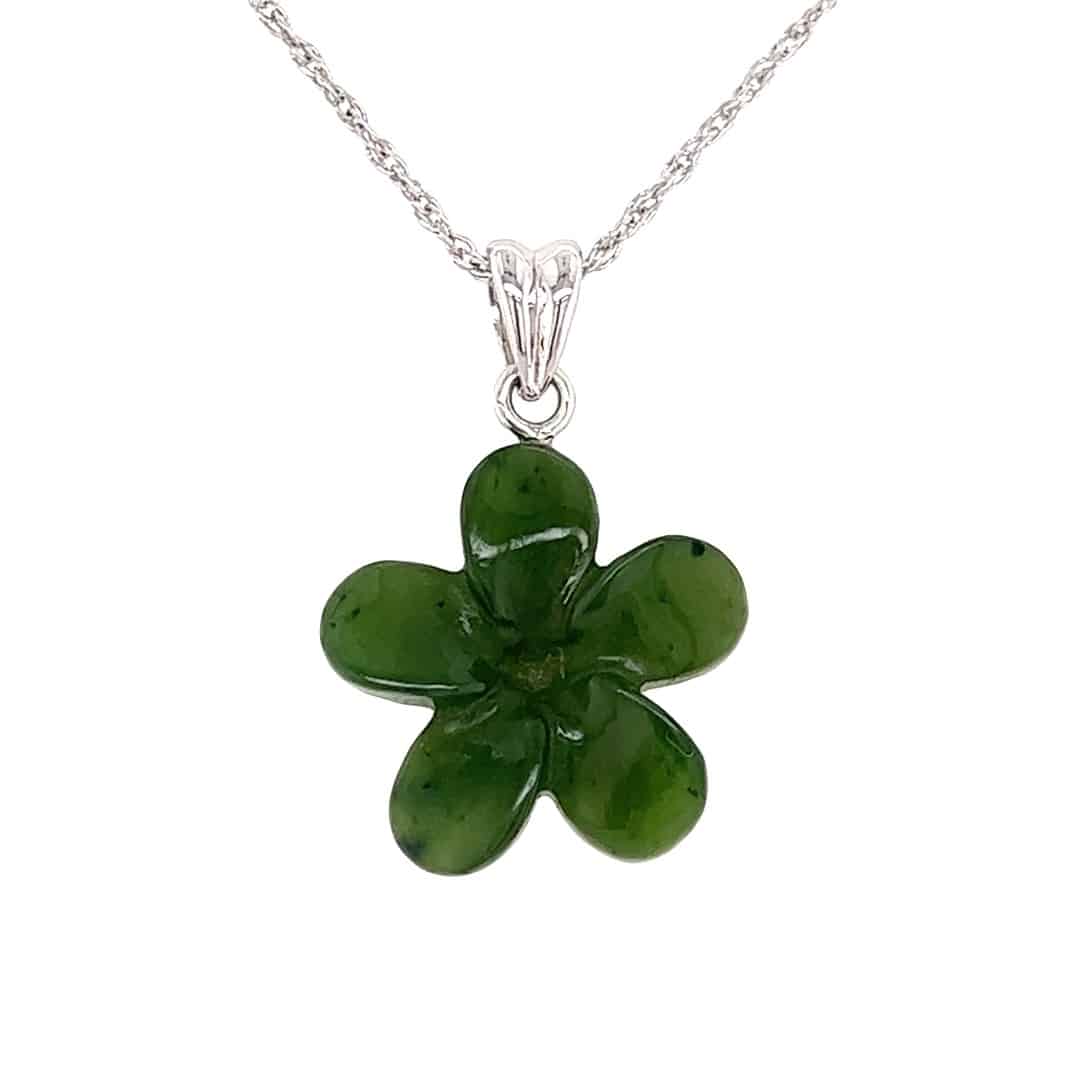 Jade forget-me-knot pendant