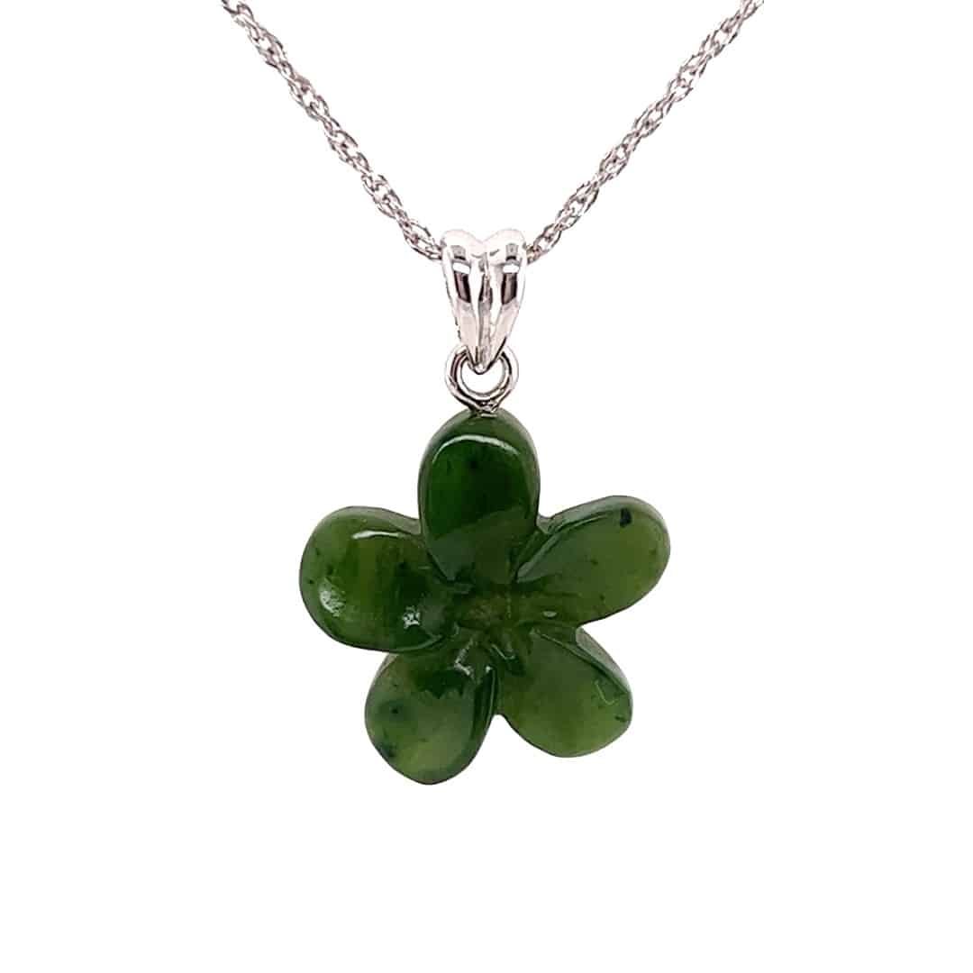 Jade forget-me-knot pendant